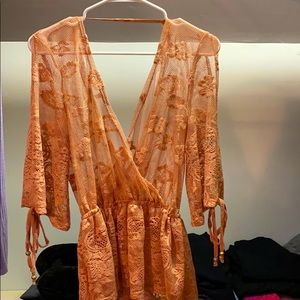 Lace bathing suit cover